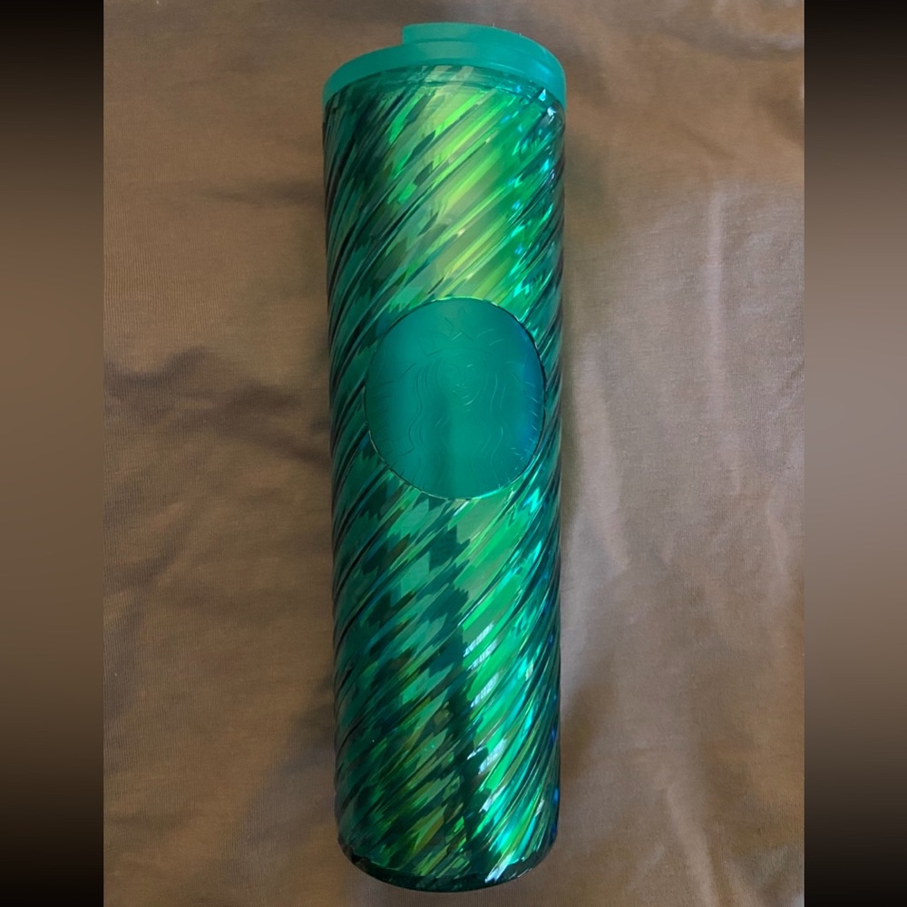 Starbucks Green Iridescent Swirl Stainless Tumbler